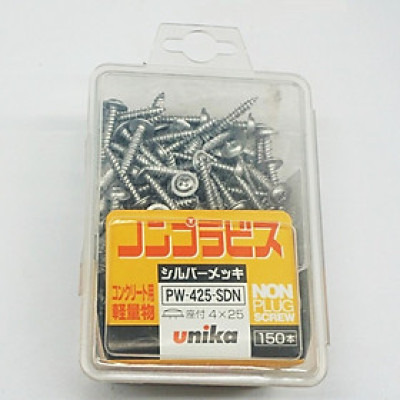 Vít bê tông 4mm đầu nón vành  Unika PW425 (không cần dùng tắc kê nhựa)