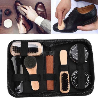 Bộ dụng cụ đánh giày 7 món si đen tặng kèm dụng cụ ngoáy tai có đèn tiện lợi