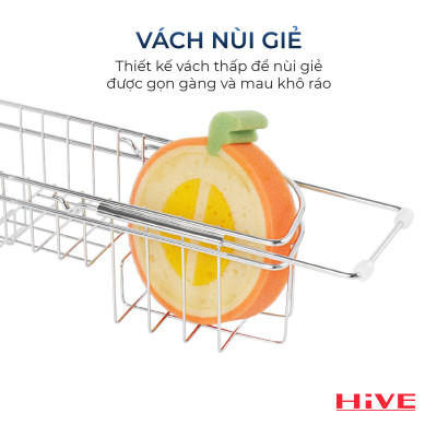 Rổ đựng dụng cụ rửa chén gác bồn HiVE small rack inox Cao Cấp