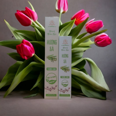 Hộp 100 nén hương Sả dài 38cm -Không sử dụng hóa chất, ít khói, mùi hương dịu nhẹ