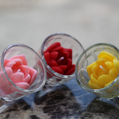 Combo 12 Ly Nến Hoa Sen Không Khói Không Mùi Từ Shop R2D 3 Màu Đỏ-Vàng-Hồng Dùng Cúng Dường, Trang Trí.