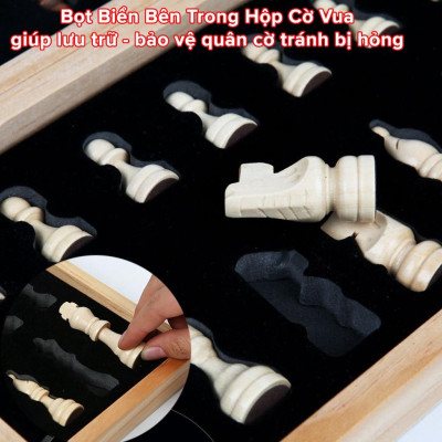 Cờ Vua Nam Châm  Bằng Gỗ Cao Cấp Chọn Size - Bộ Cờ Vua Cao Cấp Gỗ Tự Nhiên Có Gắn Nam Châm Chính Hãng miDoctor