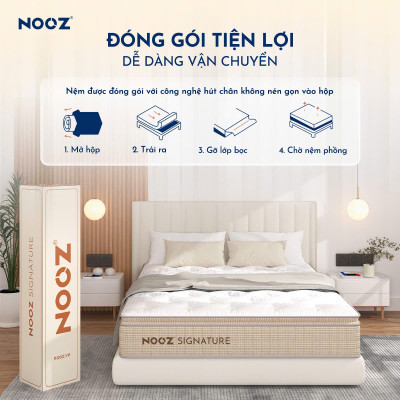 Nệm Foam NOOZ Signature Đệm Cao Su Thiên Nhiên Và Lò Xo Túi Nâng Đỡ 7 Vùng Cơ Thể NOOZ Home Goods
