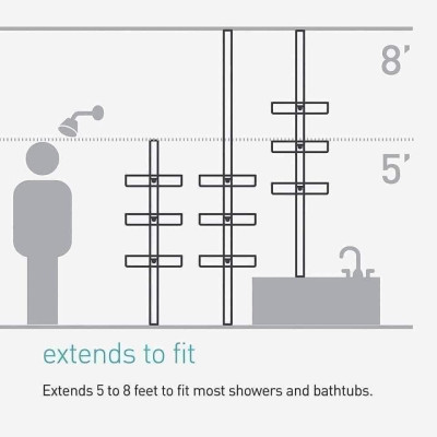 Giá treo dụng cụ nhà tắm loại chống sàn & trần Simplehuman Hàng chính hãng