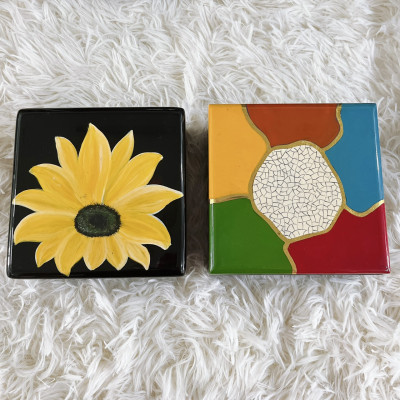 Hộp sơn mài vuông cao cấp Thanh Bình Lê đa năng đựng đồ vật, làm quà tặng ý nghĩa size 13x6 cm