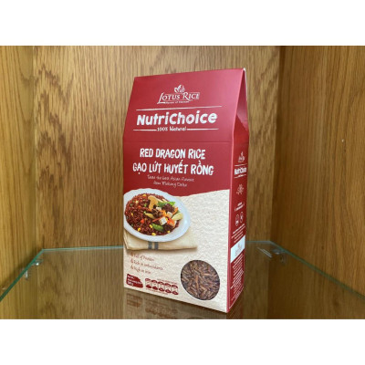 Gạo lứt đỏ Nutrichoice Huyết Rồng 500gr - Gói nhỏ tiện lợi - Cơm mềm dễ ăn