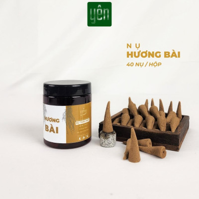 Nụ Hương Bài Sạch Ít Khói Hộp 40 Nụ Yên Tự Nhiên Không Hóa Chất Thờ Cúng Thư Giãn Xông Nhà Tẩy Uế