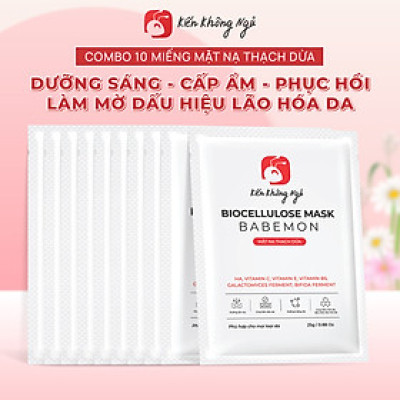Combo 10 miếng Mặt nạ thạch dừa Biocellulose Mask Babemon dưỡng sáng da, cấp ẩm, phục hồi, làm mờ dấu hiệu lão hóa da