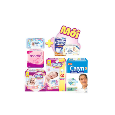 Combo Đi Sinh Bobby (8 Món) kèm Túi đựng tiện lợi (Màu Ngẫu Nhiên)