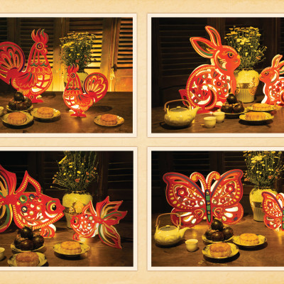 Lồng đèn Trung Thu - Lồng đèn trang trí "Ký ức tuổi thơ" hình Thỏ size 30cm