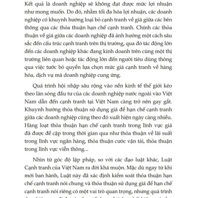 Pháp Luật Kiểm Soát, Thảo Thuận Sử Dụng Giá - Lý Thuyết Và Thực Tiễn Tại Việt Nam