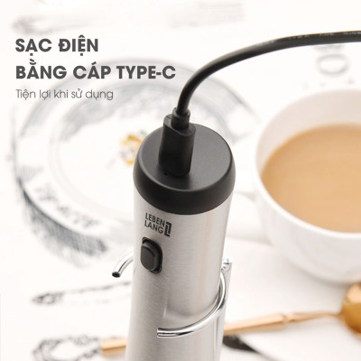 Máy đánh bọt cafe cầm tay LBL4583, pin sạc tiện lợi 10W, bảo hành 2 năm