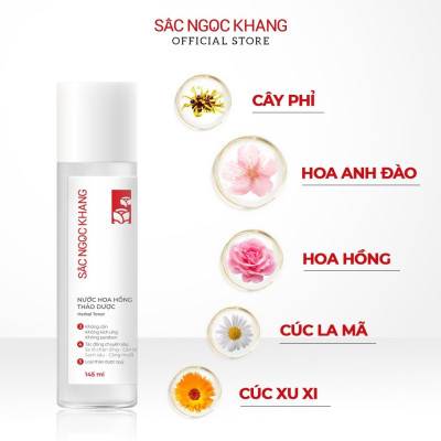 Combo làm sạch thảo dược Sắc Ngọc Khang: Nước tẩy trang 145ml - Sữa rửa mặt 100g - Nước hoa hồng 145ml - Tẩy tế bào chết da mặt 120g