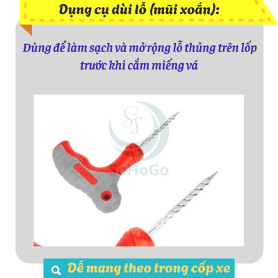 Bộ Dụng Cụ Vá Lốp Xe Ô Tô – Xe Máy Khẩn Cấp Tiện Lợi -Bộ Vá Lốp Xe Đa Năng – Có Keo + Dây Cao Su + Dụng Cụ Xuyên