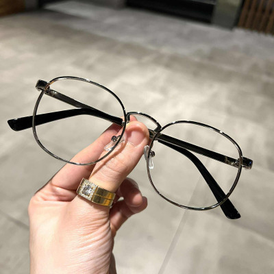 Kính mắt unisex nam nữ Mắt tròn chất liệu kim loại đơn giản