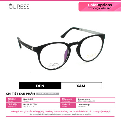 Gọng kính cận 1905 nhựa dẻo ultem thời trang nam nữ mắt kính OURESS