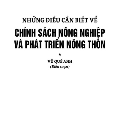 Nông Nghiệp Xanh Và Sạch - Những Điều Cần Biết Về Chinh Sách Nông Nghiệp Và Phát Triển Nông Thôn
