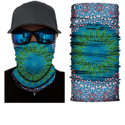 Khăn turban ống cotton tube co giãn 9 kiểu dùng có video hướng dẫn - Họa tiết lá tròn TUBE19