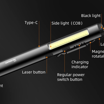 Đèn pin dạng bút cầm tay Superfire J01 nhỏ gọn,đa chức năng có thể sử dụng cho nhiều mục đích khác nhau