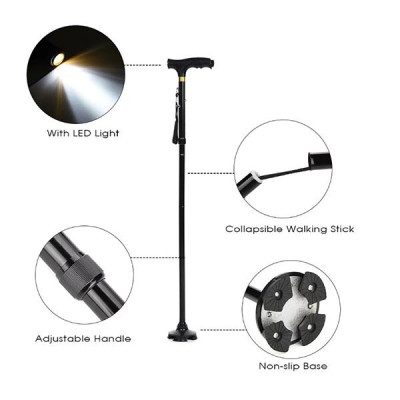 Gậy batoong đa năng (chống trượt, có đèn pin) phù hợp cho người cao tuổi