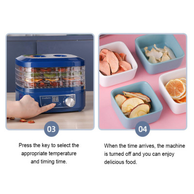 Máy sấy thực phẩm và trái cây 360 độ thương hiệu cao cấp Frunuts L-01D - Có 5 tầng sấy riêng biệt - HÀNG NHẬP KHẨU