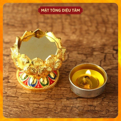 Chân nến thờ hoa sen, chân nến trang trí bàn thờ hợp kim, đồ thờ cúng cúng dường tam bảo Diệu Tâm