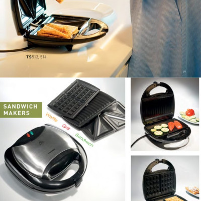 Máy nướng bánh mì sandwich hot dog Tiross TS514 - 750W - Chống dính cao cấp - Hàng chính hãng