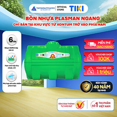 Bồn nước nhựa Tân Á Đại Thành Plasman Ngang 500L 1000L Chính Hãng, Bảo hành 20 năm