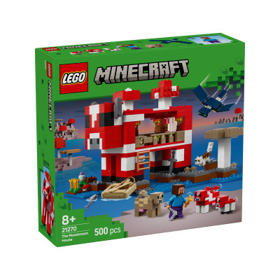 LEGO MINECRAFT 21270 Đồ Chơi Lắp Ráp Ngôi Nhà Của Những Chú Bò Nấm (500 chi tiết)