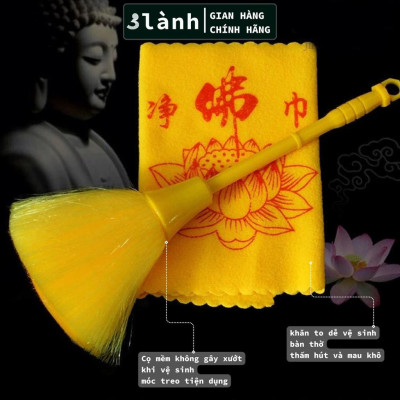 Bộ Vệ Sinh Bàn Thờ Khăn Lau Chổi Quét 3 Lành Dọn Dẹp Bàn Thờ Phật Thổ Địa Thần Tài Gia Tiên Tâm Linh Cuối Năm