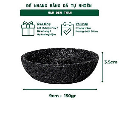 Đế Hứng Nhang Trầm Hương 3 Lành Bằng Đá Rộng Miệng Phong Cách Thiền Nhật Trang Trí Nhà Bàn Thờ Thiền