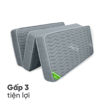 Nệm Cao Su Tổng Hợp Vải Gấm Lạnh Tatana Dạng Gấp 3, Nâng Đỡ Cơ Thể, Xếp Gọn Tiện Lợi, Bảo Hành 10 Năm