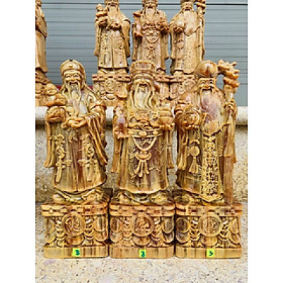 Tượng phật tam đa phúc lộc bằng gỗ huyết long kt cao 40×13×11cm