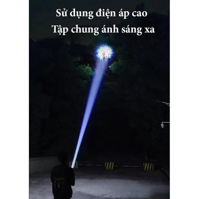 Đèn Pin Siêu Sáng, Đèn Pin Chiếu Sáng Cầm Tay Cao Cấp 4 Chế Độ Sáng Sạc Sạc Nhanh Type C Chiếu Sáng Khoảng Cách Lên Đến 200m Tích Hợp Đèn COB Tích Hợp Làm Pin Dự Phòng Chống Nước Tuỳ Chỉnh Được Tiêu Cự