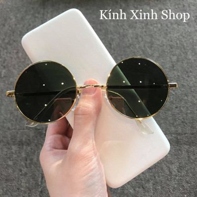 Kính râm Mắt tròn thầy bói kim loại - Hàng đẹp