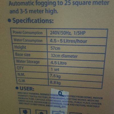 Máy phun sương PR - 9000