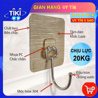 Combo Móc Dán Tường Móc Inox Siêu Dính Chắc Chịu Lực Treo Đỡ Đồ Dùng Tranh Ảnh - Miếng Dán Gắn Tường Đa Năng Trong Suốt Chịu Lực 10Kg