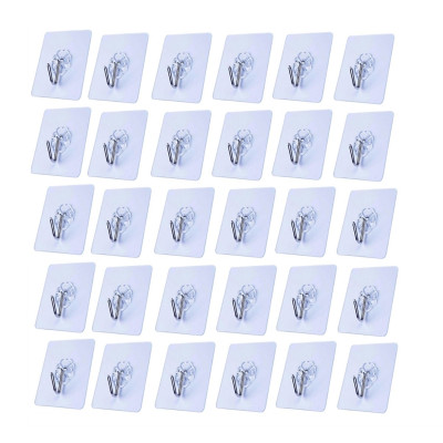 Combo 30 móc dính trong suốt siêu chịu lực + Tặng tranh dán 3D độc đáo