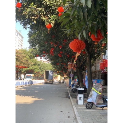 Đèn lồng trang trí nhà cửa Chữ Phúc 20cm - chất liệu nilon chống thấm nước