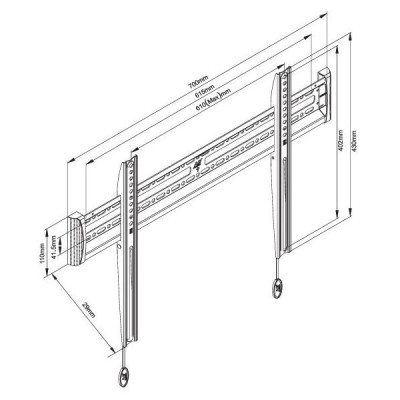 Giá treo tivi thẳng tường nhập khẩu NBC3F cho tivi 32-65 inch, siêu mỏng chỉ dầy 2,9cm