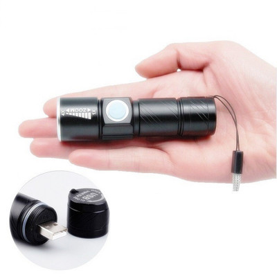 Đèn pin zoom mini siêu sáng đầu sạc USB - Chính hãng Henrysa