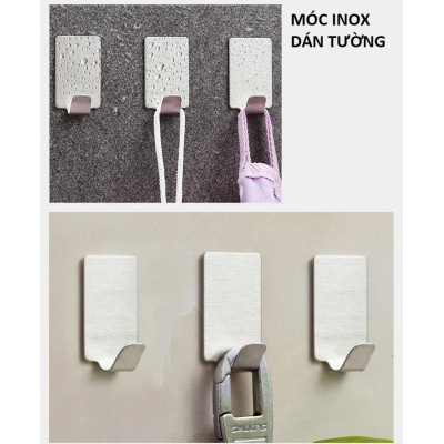 Móc Dán Tường Inox Nhỏ Gọn, Treo Đồ Dùng Nhà Tắm - Bếp, Đồ Dùng Gia Đình, Siêu Dính, Giá Rẻ , Đa Năng, Tiện Lợi, Nhỏ Gọn - Taky Home 2002