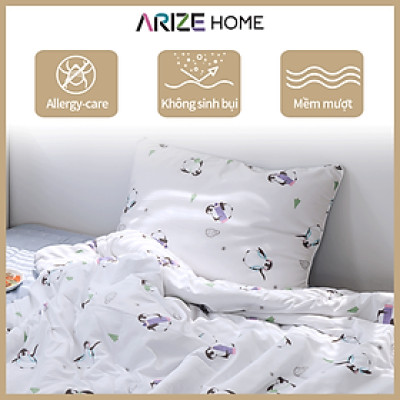 Chăn Chần Bông Arize Vải Microfiber Chim Cánh Cụt Penguin 1.5x2m