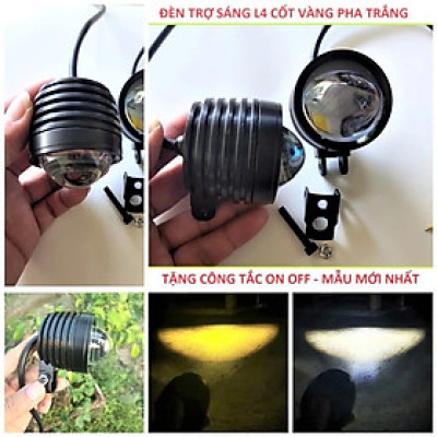 Đèn Trợ Sáng Xe Máy Bi Cầu 2 Màu L4 T20 – Siêu Sáng, Gom Xa, Lắp Mọi Dòng Xe