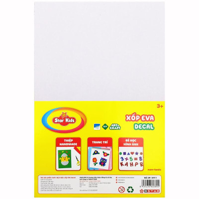 Bộ 5 Xốp Eva Decal DYI Art & Craft - Star Kids K-911 (Sắc Độ Màu Giao Ngẫu Nhiên)