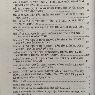 Hệ thống các nghị quyết của Hội đồng Thẩm phán Tòa án nhân dân tối cao về dân sự và tố tụng dân sự từ 1990-2023