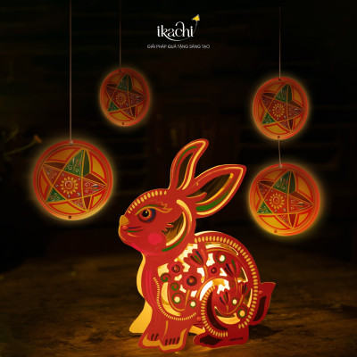 Lồng đèn Trung Thu - Lồng đèn trang trí "Ký ức tuổi thơ" hình Thỏ siêu to