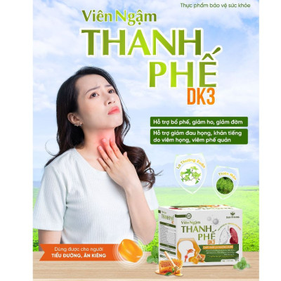 Hộp Siro Thanh Phế DK3 Dân Khang Hỗ Trợ Giảm Ho Tiêu Đờm - Hộp 30 gói x 5ml