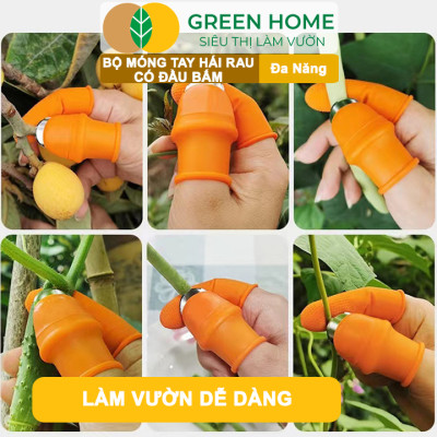 Bộ Móng Tay Hái Rau GreenHome, Có Đầu Bấm, Chống Bẩn Móng Tay, Bấm, Ngắt, Hái Rau Củ, Tiện Lợi