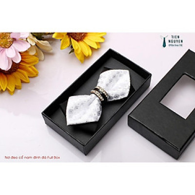 Nơ chú rể, MC, ca sỹ - Nơ cánh nhọn cao cấp đính đá Full box